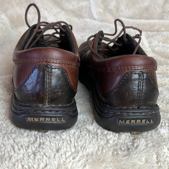 MERRELL SOJOURN REDWOOD MENS LEATHER SZ 9 GORPCORE WORKWEAR CASUAL OXFORD - Picture 3 of 9